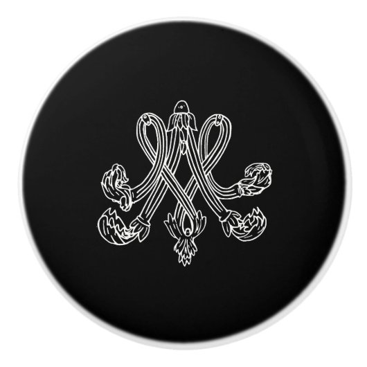 Marie Antoinette – Monogramm – Monogram initials Keramische Knop (Voorkant)