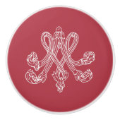 Marie Antoinette Monogramm Monogram initials pink Keramische Knop (Voorkant)