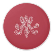 Marie Antoinette Monogramm Monogram initials pink Keramische Knop (Voorkant)