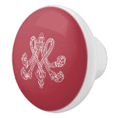 Marie Antoinette Monogramm Monogram initials pink Keramische Knop (Rechts)