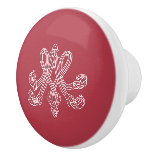 Marie Antoinette Monogramm Monogram initials pink Keramische Knop (Rechts)