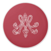 Marie Antoinette Monogramm Monogram initials pink Keramische Knop (Voorkant)