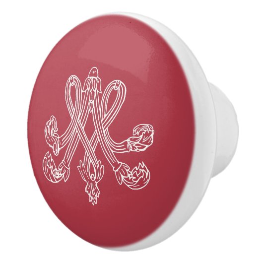 Marie Antoinette Monogramm Monogram initials pink Keramische Knop (Rechts)