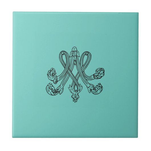 Marie Antoinette – Monogramm – Monogram initials Tegeltje (Voorkant)