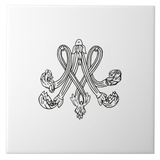 Marie Antoinette – Monogramm – Monogram initials Tegeltje (Voorkant)