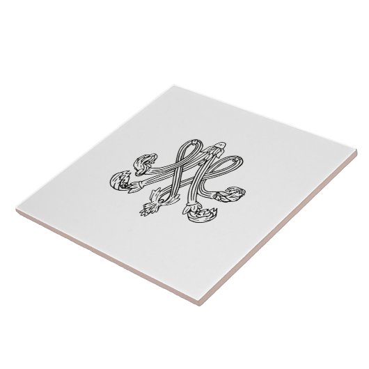 Marie Antoinette – Monogramm – Monogram initials Tegeltje (Zijkant)