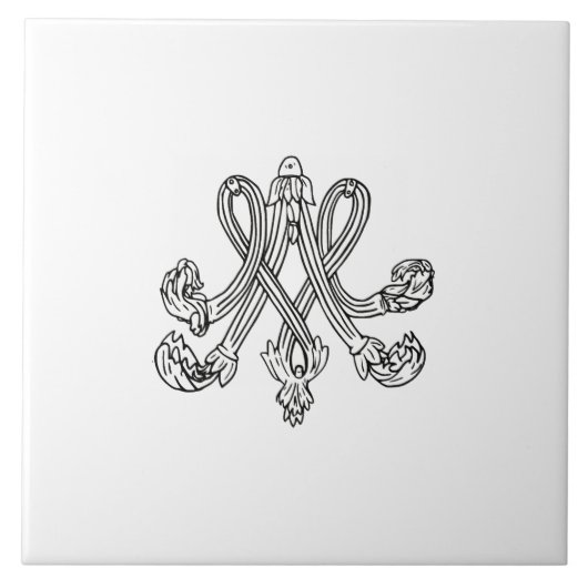 Marie Antoinette – Monogramm – Monogram initials Tegeltje (Voorkant)