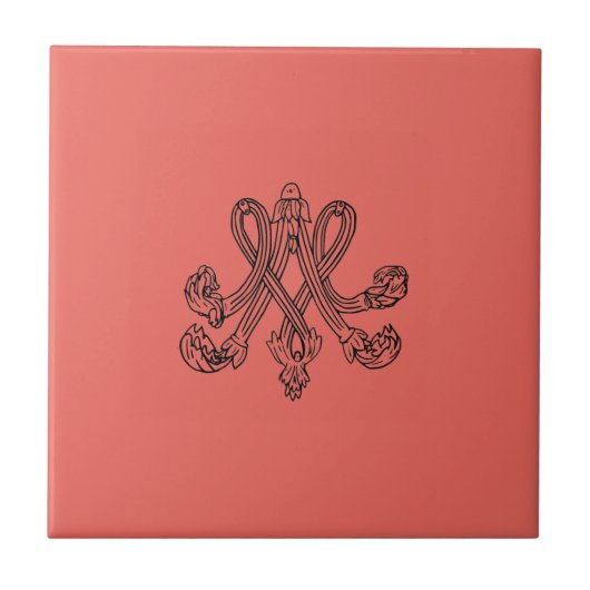 Marie Antoinette – Monogramm – Monogram initials Tegeltje (Voorkant)