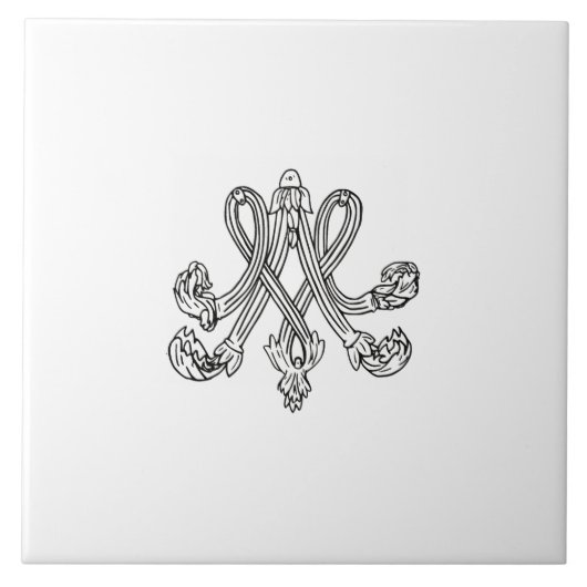 Marie Antoinette – Monogramm – Monogram initials Tegeltje (Voorkant)