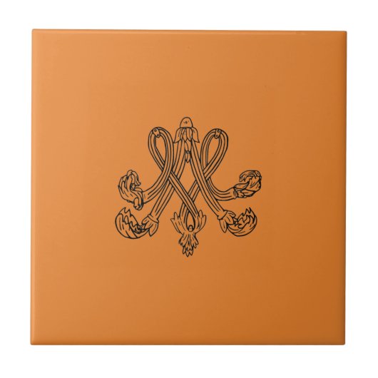 Marie Antoinette – Monogramm – Monogram initials Tegeltje (Voorkant)