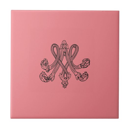 Marie Antoinette – Monogramm – Monogram initials Tegeltje (Voorkant)