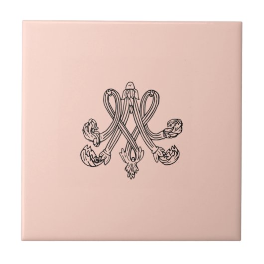 Marie Antoinette – Monogramm – Monogram initials Tegeltje (Voorkant)