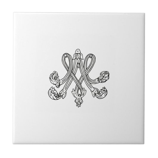 Marie Antoinette – Monogramm – Monogram initials Tegeltje (Voorkant)