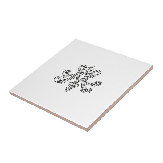 Marie Antoinette – Monogramm – Monogram initials Tegeltje (Zijkant)