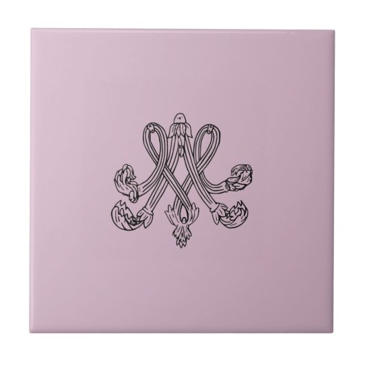 Marie Antoinette – Monogramm – Monogram initials Tegeltje (Voorkant)