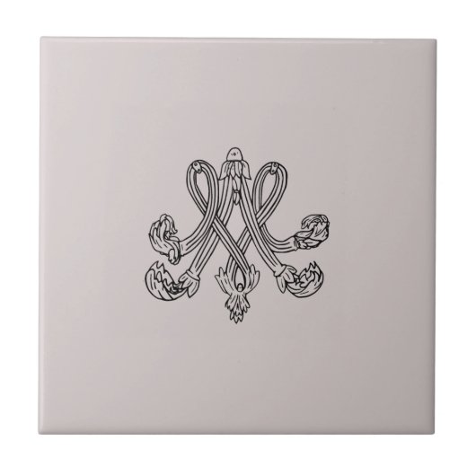 Marie Antoinette – Monogramm – Monogram initials Tegeltje (Voorkant)