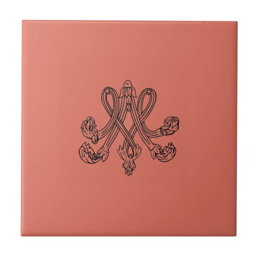 Marie Antoinette – Monogramm – Monogram initials Tegeltje (Voorkant)