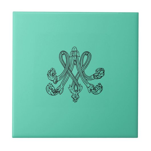 Marie Antoinette – Monogramm – Monogram initials Tegeltje (Voorkant)
