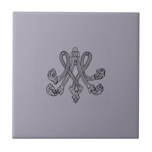 Marie Antoinette – Monogramm – Monogram initials Tegeltje (Voorkant)