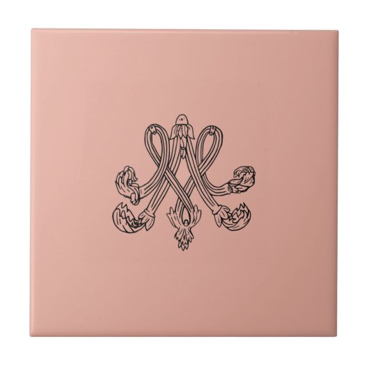 Marie Antoinette – Monogramm – Monogram initials Tegeltje (Voorkant)