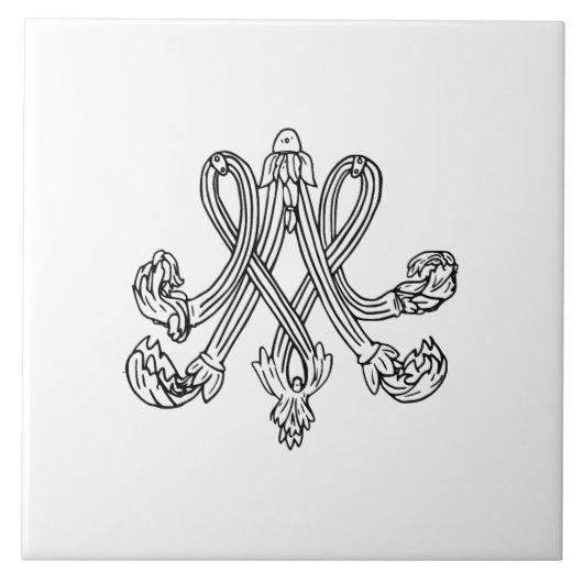 Marie Antoinette – Monogramm – Monogram initials Tegeltje (Voorkant)