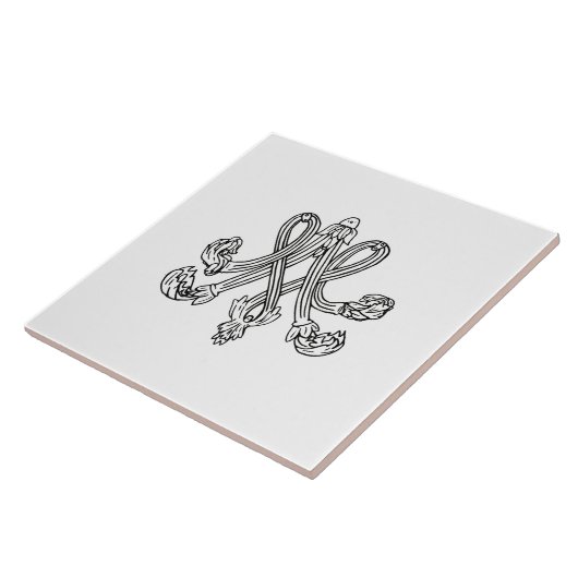 Marie Antoinette – Monogramm – Monogram initials Tegeltje (Zijkant)