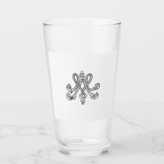 Marie-Antoinette Monogramm Royal initial Monogram Glas (Achterkant)