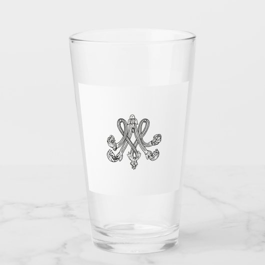Marie-Antoinette Monogramm Royal initial Monogram Glas (Voorkant)
