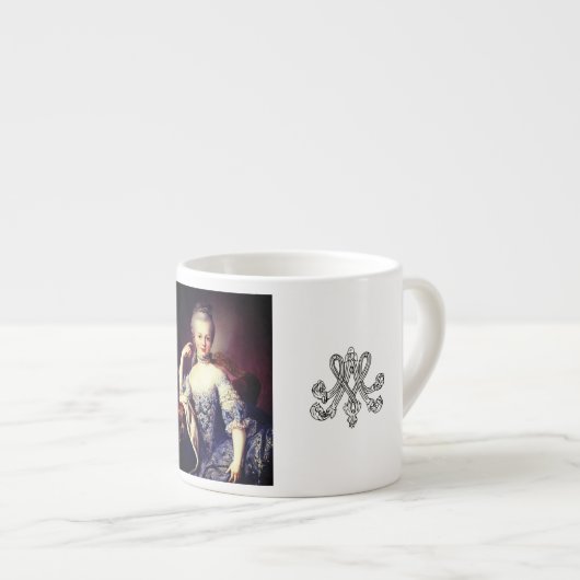 Marie Antoinette Monogramm– Royal Monogram Espresso Kop (Voorkant rechts)