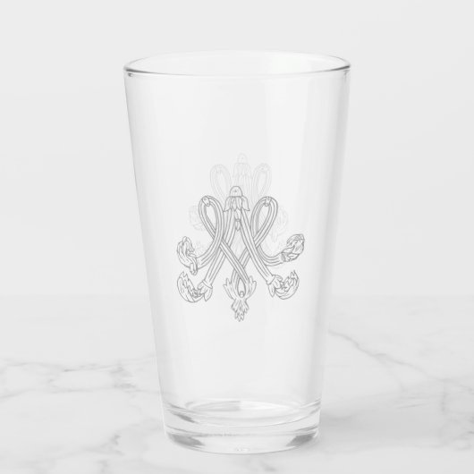 Marie Antoinette – Monogramm – Royal Monogram Glas (Achterkant)
