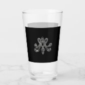 Marie Antoinette Monogramm Royal Monogram initial Glas (Achterkant)