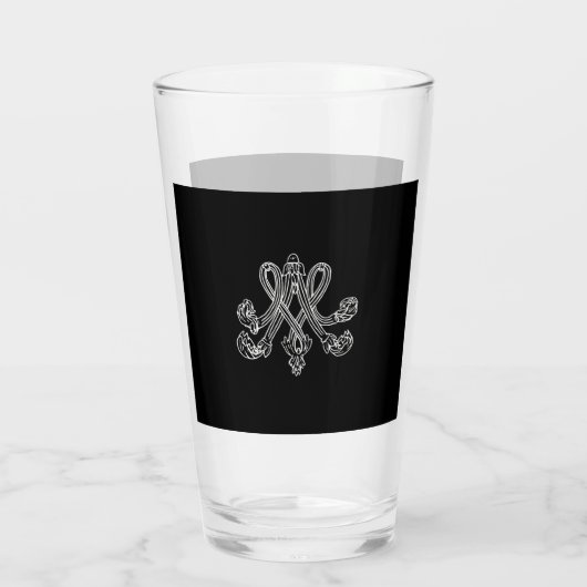 Marie Antoinette Monogramm Royal Monogram initial Glas (Achterkant)