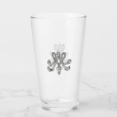 Marie Antoinette Monogramm Royal Monogram initial Glas (Achterkant)