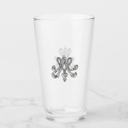 Marie Antoinette Monogramm Royal Monogram initial Glas (Voorkant)