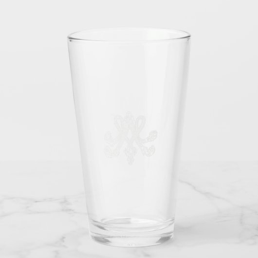Marie Antoinette Monogramm Royal Monogram initial Glas (Achterkant)
