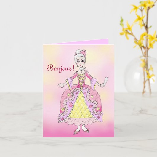 Marie Antoinette Note Kaart (Gele Bloem)