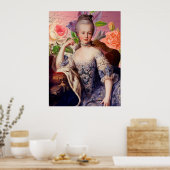 Marie Antoinette on Flowers Poster (Keuken)