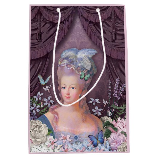 Marie Antoinette Paarse Floral Medium Cadeauzakje (Voorkant)