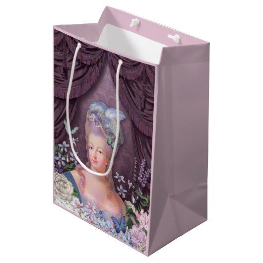 Marie Antoinette Paarse Floral Medium Cadeauzakje (Voorkant Gekanteld)