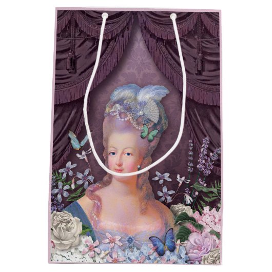 Marie Antoinette Paarse Floral Medium Cadeauzakje (Achterkant)