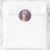 Marie Antoinette Paarse Floral Ronde Sticker (Tas)