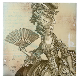Marie Antoinette Parchment Art Tile Tegeltje