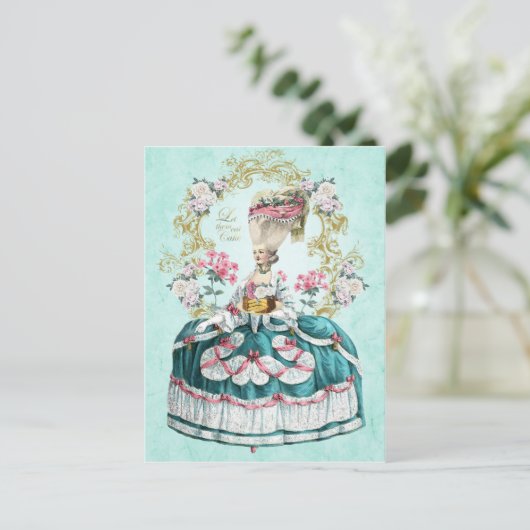 Marie Antoinette, Parijs, rozen mint groen, Briefk Briefkaart (Staand voorkant)