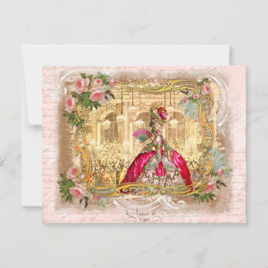 Marie Antoinette Party in Pink te Versailles Kaart (Voorkant)
