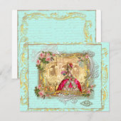 Marie Antoinette Party in Versailles Briefkaart Ca (Voorkant / Achterkant)