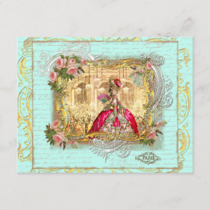 Marie Antoinette Party in Versailles Briefkaart Ca