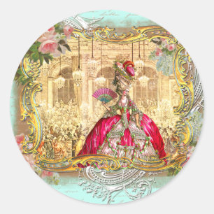 Marie Antoinette Party in Versailles Franse stijl Ronde Sticker