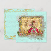 Marie Antoinette Party in Versailles in Aqua Notitiekaartje (Voorkant / Achterkant)