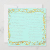 Marie Antoinette Party in Versailles in Aqua Notitiekaartje (Achterkant)