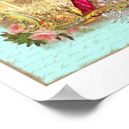 Marie Antoinette Party in Versailles in Aqua Poster (Hoek)